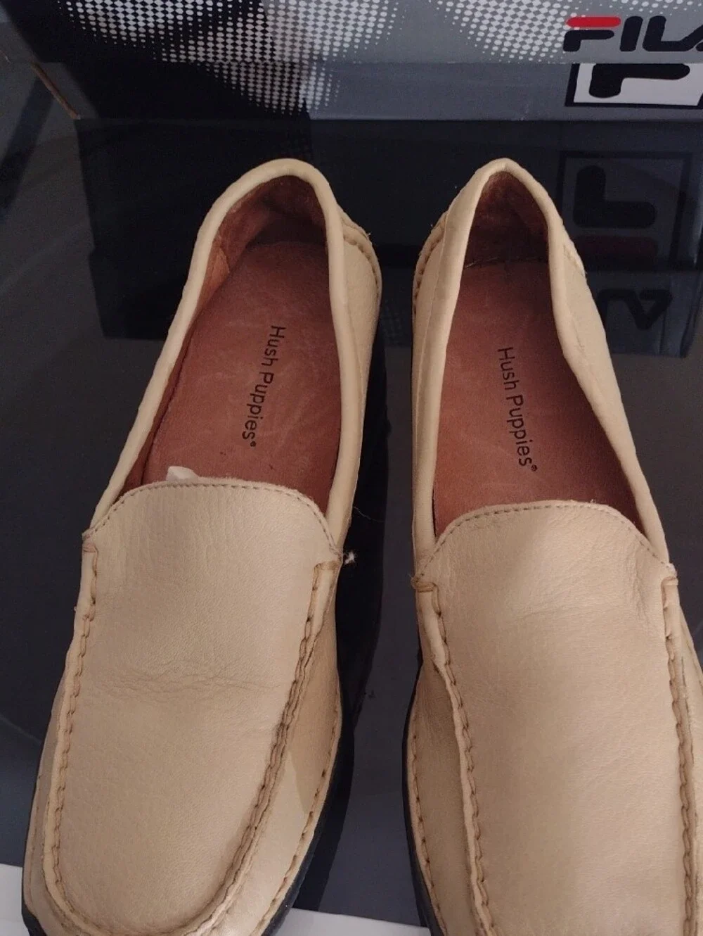 Fila Men's Tan Slip-On Leather Loafers